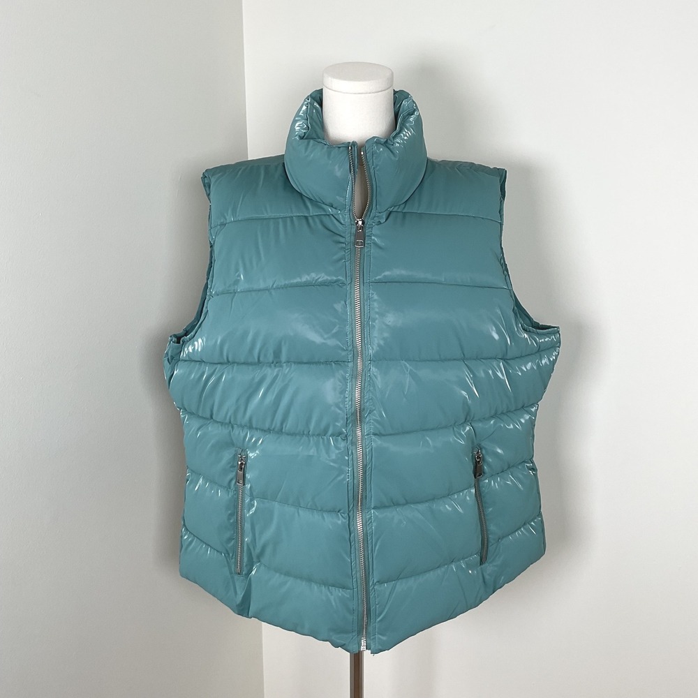 Isabella Active Wear Quilted Liquid Shine Vest Size 1XL Moisture Wicking NWT‎